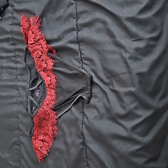 Frederick's of Hollywood,NWT, Jade Crotchless Panty in Syrah/Black Plus 1X NWT - Picture 5 of 8